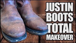 Justin Boots Restoration  Work Boots Get an Overhaul [upl. by Eberle]