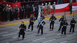 Delegaciones Extranjeras PRESENTES en el Desfile Militar PERÚ 2024 [upl. by Enahsal643]