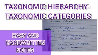 Taxonomic categories taxonomic hierarchy [upl. by Nosinned]