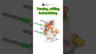 3Q CNC drill simulation। 3D animation Solidworks Shorts [upl. by Melinde]