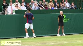 Djokovic amp Dimitrov impersonate Maria Sharapova at The Boodles 2013 [upl. by Tonye]