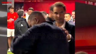 Rafael Nadal receives a special gift from Mbappe Real Madrid Tshirt [upl. by Raseac279]