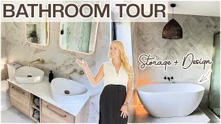 ENSUITE BATHROOM TOUR STORAGE  ORGANISATION  LUXURY BATHROOM  Emily Norris AD [upl. by Can]