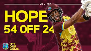 54 Off 24 Balls  Shai Hope Smashes Sensational HalfCentury  West Indies v England 2024 [upl. by Anilos]