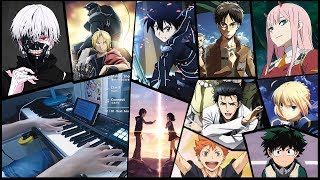 50 ANIME SONGS in 15 MINUTES Piano Medley  10000 Subs Special [upl. by Sacksen34]