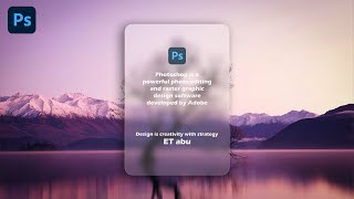 Transparent Blur Effect in Photoshop [upl. by Audy]