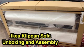 Ikea klippan Sofa unboxing and Assembly  Canada Vlogs [upl. by Nhtanhoj]