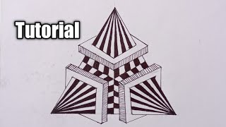 3D Geometrical Drawing Pattern Tutorial [upl. by Adim]