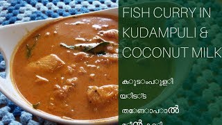 Kerala Style Fish Curry in Kudampuli and Coconut Milk  കുടംപുളിയിട്ട തേങാപാൽ മീ൯ കറി [upl. by Emad]