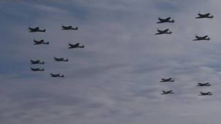 16 Spitfires in Formation Duxford 2010 [upl. by Anillek610]