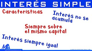 Características del interés simple  Introducción al interés simple [upl. by Sucramaj]