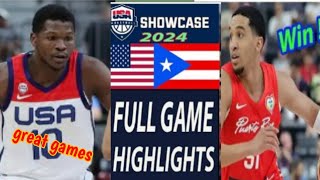 PUERTO RICO vs USA FULL GAME HIGHLIGHTS PRE 2024 OLYMPICS WARM UP [upl. by Anairb]