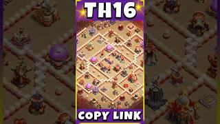 TH16 NEW WARCWL BASE LINK ANTI ROOT RIDER BEST TH16 BASE LINK clashofclans [upl. by Zsuedat]