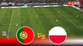 🔴PES 21  Portugal vs Poland  Live  UEFA Nations League  Full Match  Game Simulation [upl. by Rosemare]