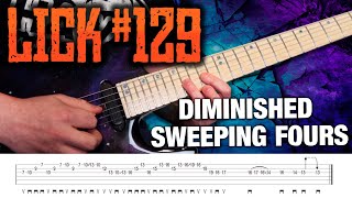 Lick 129  Diminished Sweeping Fours [upl. by Sidell]