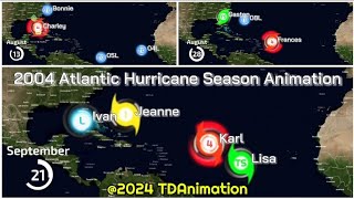 2004 Atlantic Hurricane Season Animation REUPLOAD [upl. by Akered]