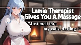 ASMR Lamia Mommy Therapist Gives You A Massage F4A Sleep Aid Cuddles Wholesome [upl. by Eelsnia]