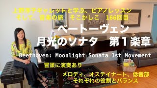 第166回ロサンゼルス発ピアノレッスン  分かり易いと評判！ 上野淳子ギャレットのピアノが格段に上達するレッスン ベートーヴェン月光第1楽章Beethoven Moonlight Sonata [upl. by Anastos]