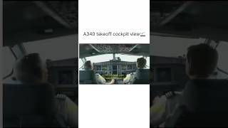 ✈️A340 takeoff cockpit view during heavy rainshorts aviation avgeek trending a340 cockpit [upl. by Buffo]