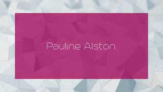 Pauline Alston  appearance [upl. by Riay956]