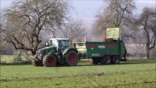 Mist streuen mit Fendt 824 Vario und Bergmann [upl. by Nelav145]