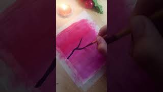 Cherry blossom painting idea begginers paintingsubscribe this channel for more videos [upl. by Rie]