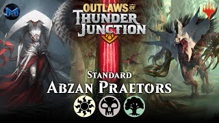 ⚪⚫🟢 Abzan Praetors Phyrexian Edict is Here  Outlaws of Thunder Junction OTJ Standard MTG Arena Bo1 [upl. by Anelis]