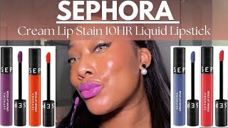 SEPHORA CREAM LIP STAIN SWATCHES  REVIEW [upl. by Elleirua195]