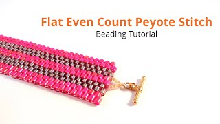 Striped Peyote Bracelet for Beginners Video [upl. by Freddi]