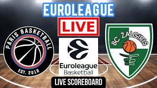 Live Paris Basketball Vs Žalgiris Kaunas  EuroLeague  Live Scoreboard  Play By Play [upl. by Yrocal]