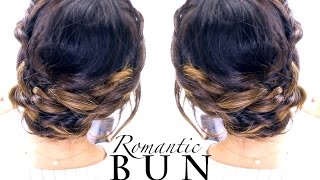 ★ Romantic BRAID BUN Hairstyle  Summer Updo Hairstyles [upl. by Koralie682]