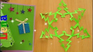 Schneeflocke falten zeichnen basteln Tannenbäume  Christmas Tree snowflakes DIY  делать снежинку [upl. by Bianka]