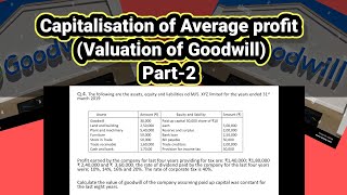 Capitalization of Average Profit Method  Valuation of Goodwill  Part2 [upl. by Ahsikahs32]