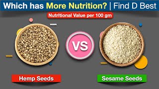 Hemp Seeds vs Sesame Seeds Which has More Nutritions  Find D Best [upl. by Adle]