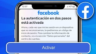 Cómo Activar la VERIFICACIÓN de DOS PASOS en Facebook 2024 [upl. by Rayburn]