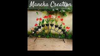 Wrought iron bases for pots  iron plants stands  ironing stands for hanging plants pots ideas [upl. by Navonoj]