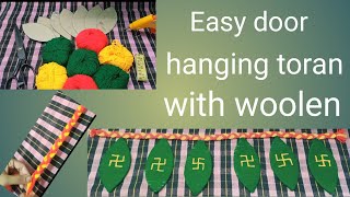 Easy door hanging toran with woolen [upl. by Rainie156]