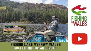 Fishing LAKE VYRNWY Wales for WILD BROWN TROUT  Fly fishing from a drifting boat loch style [upl. by Goldwin]