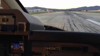 Piaggio P180 cockpit takeoff out of KVNY Avanti II [upl. by Nazus]