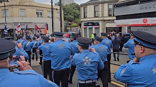 Whinhall True Blues Flute Band at Airdrie Grenadiers FB band parade 14thsep 2024 [upl. by Yenattirb641]