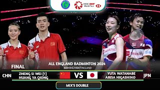 FINAL  ZHENG  HUANG CHN VS WATANABE  HIGASHINO JPN  YONEX All England 2024 [upl. by Bik]