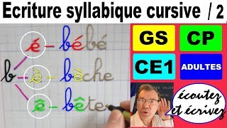 Ecriture syllabique cursive CP  Syllabes accentuées avec é è ê  2 [upl. by Thalassa]