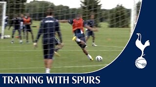 Younes Kaboul scores fantastic goal in training  Training With Spurs [upl. by Noret]