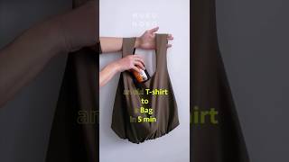 Tshirt to Bag in 5min No sew easy DIY tshirt [upl. by Ezitram]