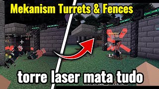 minecraft torres laser que matam tudo Mekanism Turrets amp Fences apocalypse 11 [upl. by Clance]