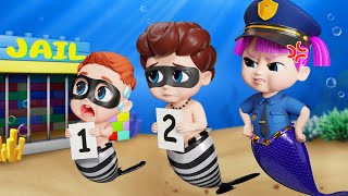 Police Mermaid Chase Thief  Mermaid Locked In Prison  More Bibiberry Nursery Rhymes amp Kids Songs [upl. by Enilegnave]