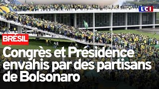 Brésil  des milliers de partisans proBolsonaro envahissent les principaux lieux de pouvoir [upl. by Priscilla]