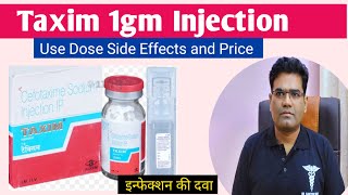 Taxim Injection Use Dose Side Effects and Price in Hindi  Cefotaxime  Antibiotic [upl. by Haorbed]