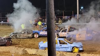 20210827 Hookstown Fair Demolition Derby H6 4 Cylinder [upl. by Adnilev]