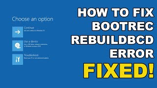 Fix Bootrec Rebuildbcd Error [upl. by Wainwright]